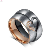 La venta al por mayor modifica el anillo de los pares del acero titanium, anillo del amor para las parejas